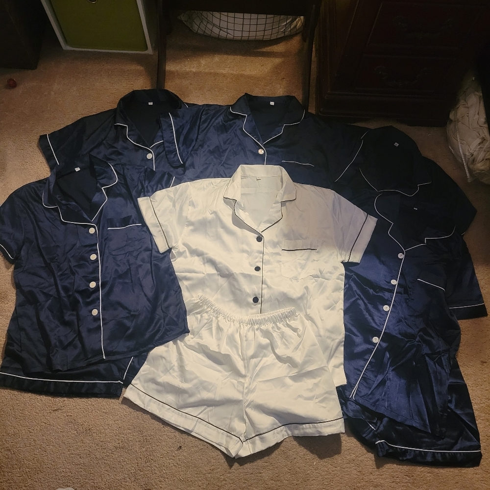 Bridal bridesmaid silk pj bundle of 6